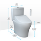 TOTO MW4463084CEMFGN#01 WASHLET+ Aquia IV Two-Piece Elongated Universal Height Dual Flush 1.28 and 0.9 GPF Toilet and WASHLET C5 Bidet Seat , Cotton White