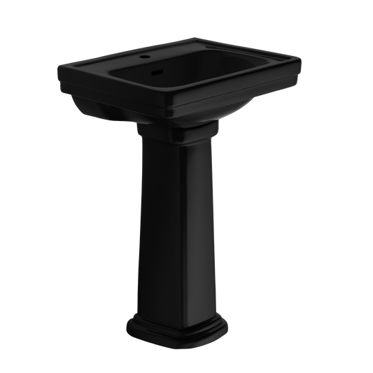 TOTO LPT532N#51 Promenade 24" X 19-1/4" Rectangular Pedestal Bathroom Sink For Single Hole Faucets - Ebony