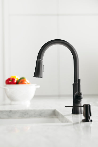 HANSGROHE 04796670 Matte Black Joleena Transitional Soap Dispenser