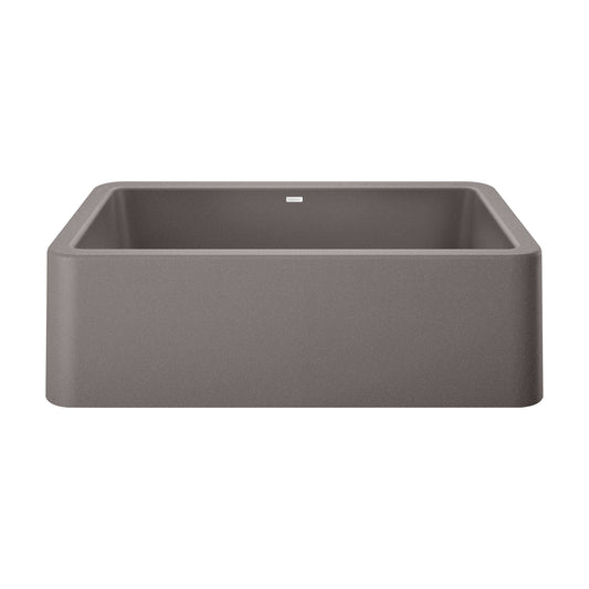 BLANCO 401900 Ikon Ikon SILGRANIT 33" Single Bowl Apron-Front Farmhouse Sink - Metallic Gray in Metallic Gray