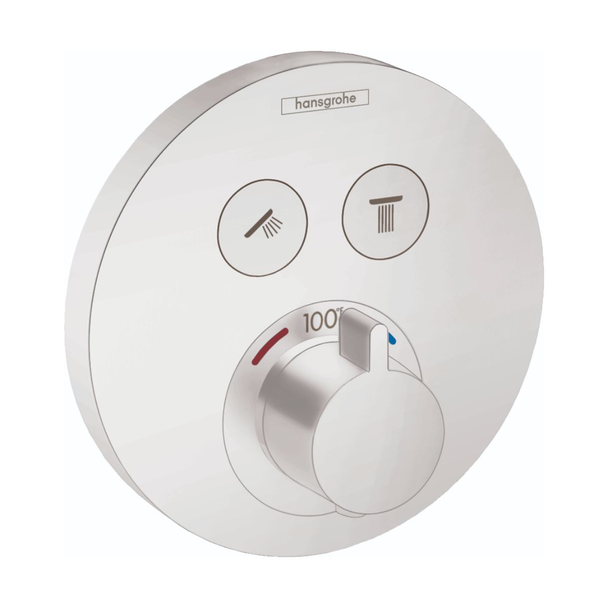 HANSGROHE 15743701 ShowerSelect S Thermostatic Trim for 2 Functions, Round - Matte White