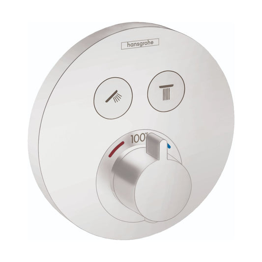 HANSGROHE 15743701 ShowerSelect S Thermostatic Trim for 2 Functions, Round - Matte White