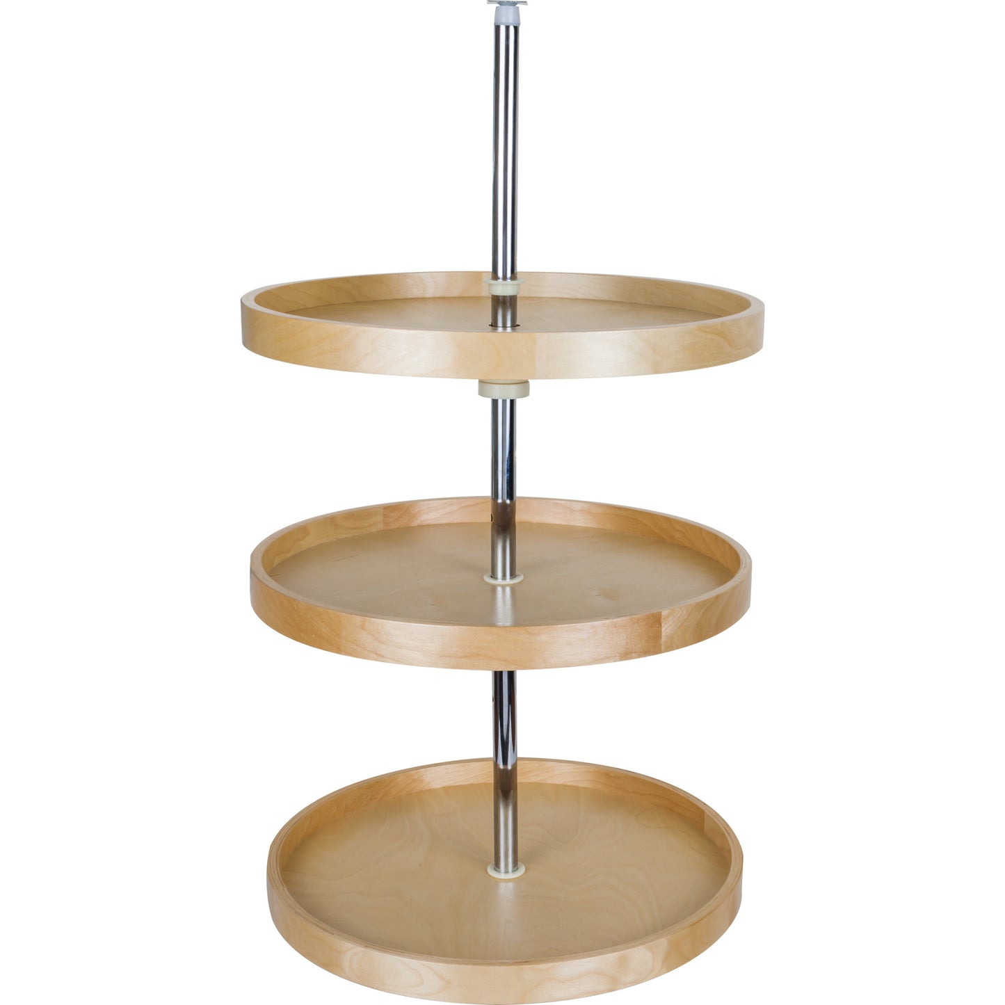 HARDWARE RESOURCES BLSR2320-SET 20" Round Three-Shelf Banded Wood Lazy Susan Set - UV Coated