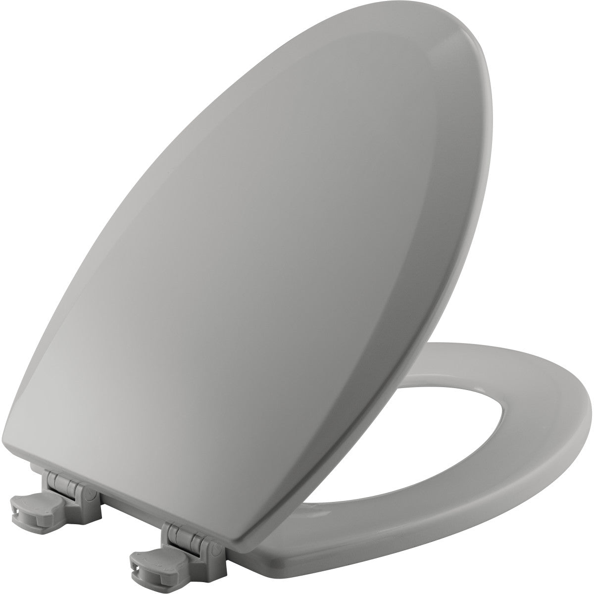 Bemis Elongated Enameled Wood Toilet Seat in Silver with Easy•Clean Hinge