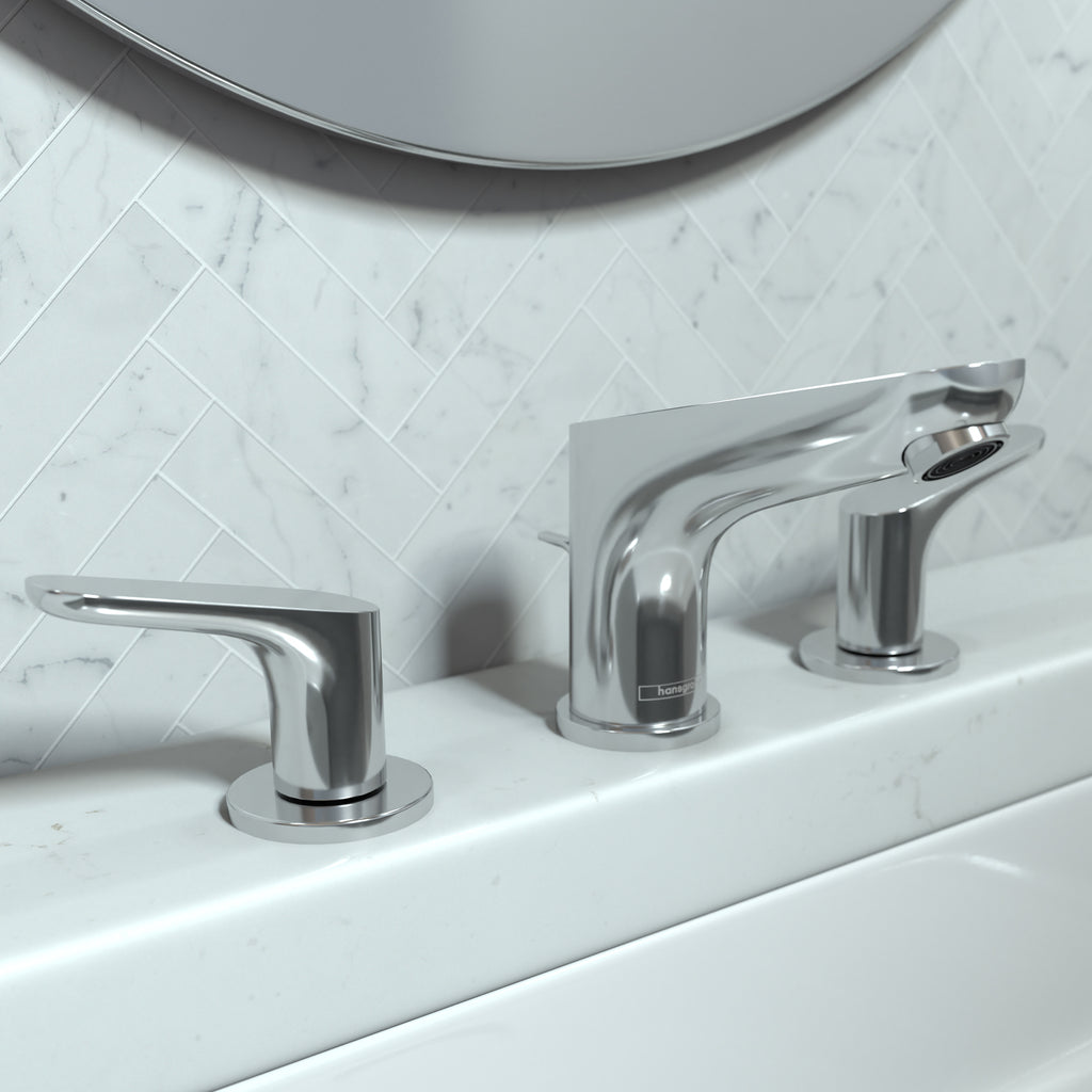 HANSGROHE 04369000 Focus Widespread Faucet 100 with Pop-Up Drain, 1.2 GPM - Chrome