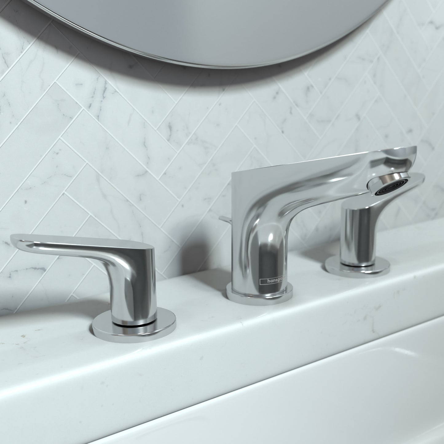 HANSGROHE 04369000 Focus Widespread Faucet 100 with Pop-Up Drain, 1.2 GPM - Chrome