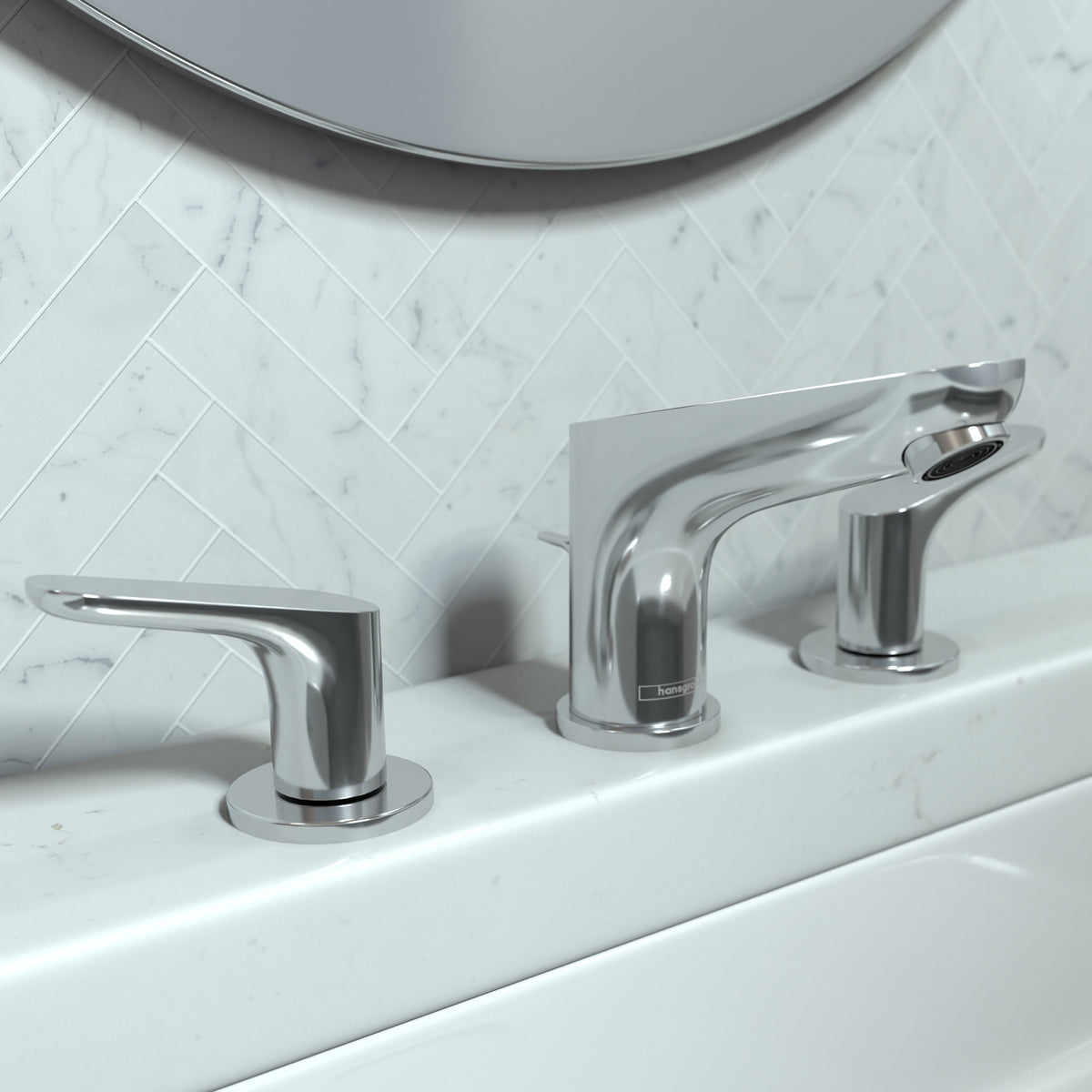 HANSGROHE 04369000 Focus Widespread Faucet 100 with Pop-Up Drain, 1.2 GPM - Chrome