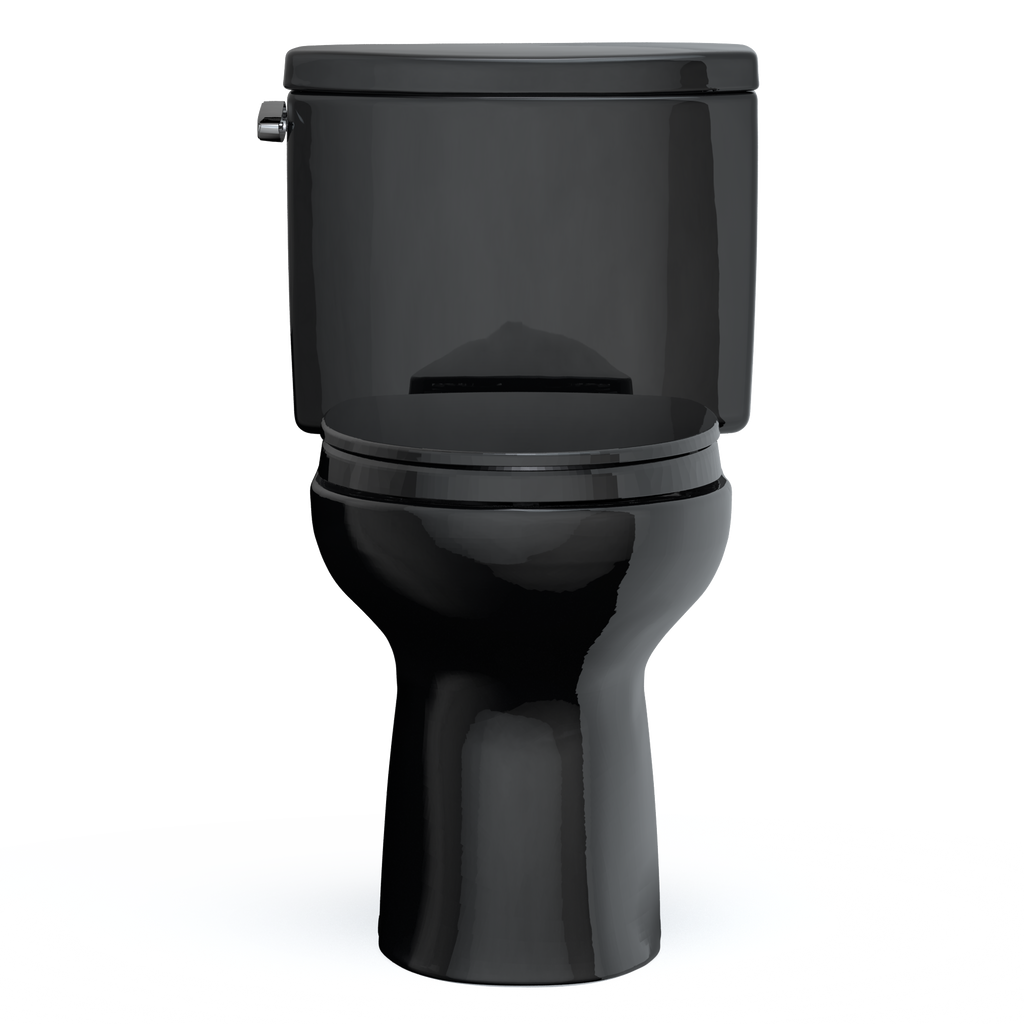 TOTO MS454124CEF#51 Drake Ii Two-Piece Elongated 1.28 Gpf Universal Height Toilet With Ss124 Softclose Seat - Ebony