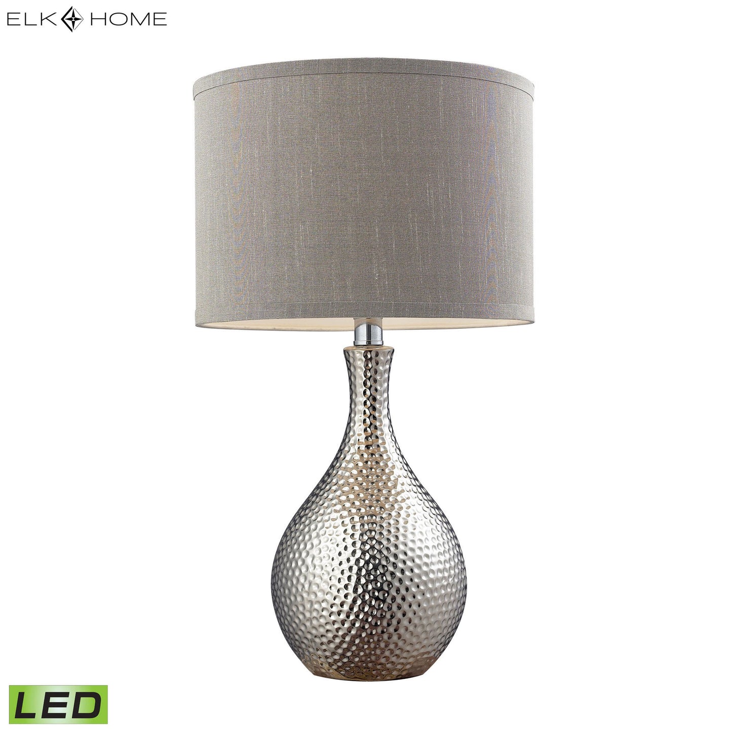 ELK SIGNATURE D124-LED Hammered Chrome 21.5'' High 1-Light Table Lamp - Chrome