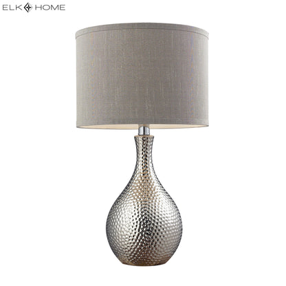 ELK SIGNATURE D124 Hammered Chrome 21.5'' High 1-Light Table Lamp - Chrome