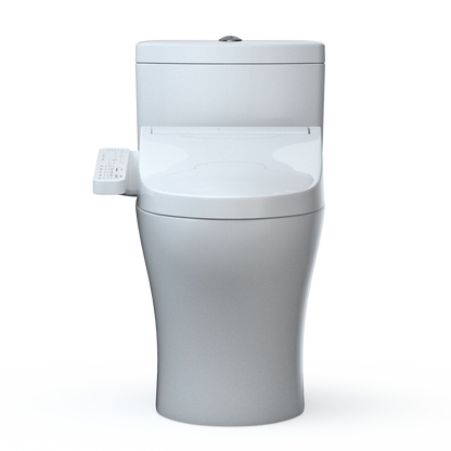 TOTO MW6463074CEMFGN#01 Washlet+ Aquia Iv One-Piece Elongated Dual Flush 1.28 And 0.9 Gpf Toilet And Washlet C2 Bidet Seat - Cotton White