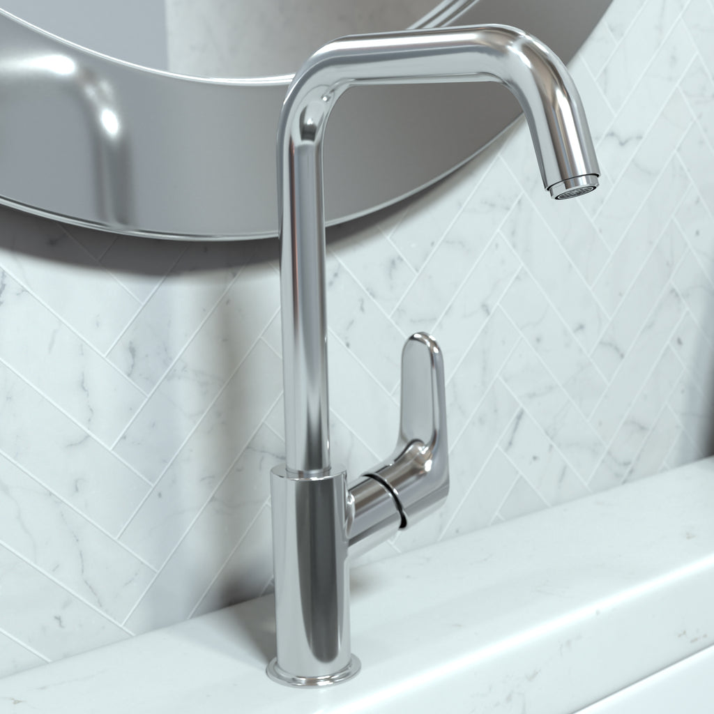 HANSGROHE 31609001 Focus Single-Hole Faucet 240 with Swivel Spout and Pop-Up Drain, 1.2 GPM - Chrome