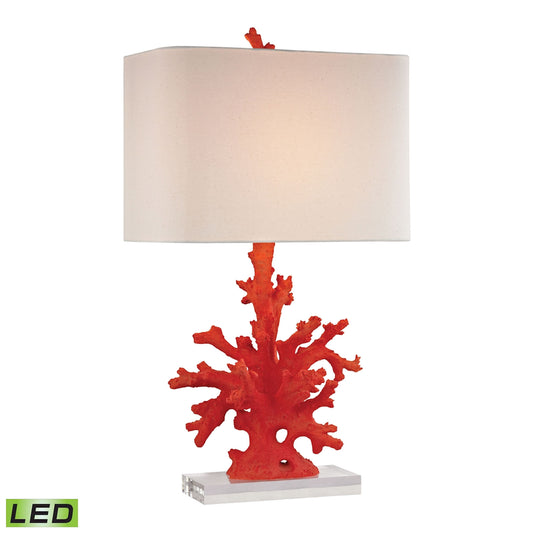 ELK SIGNATURE D2493-LED Red Coral 28'' High 1-Light Table Lamp - Red