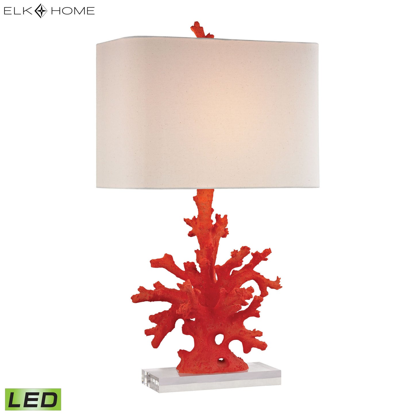 ELK SIGNATURE D2493-LED Red Coral 28'' High 1-Light Table Lamp - Red