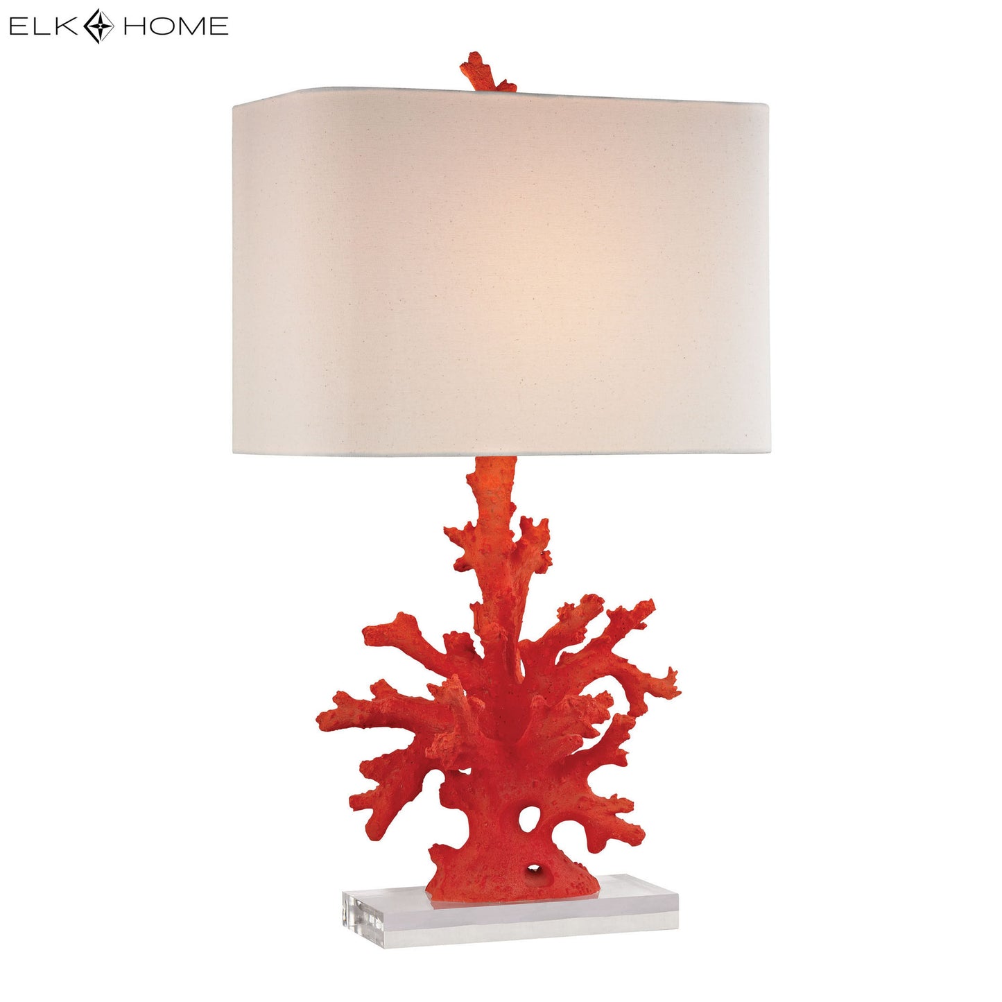 ELK SIGNATURE D2493 Red Coral 28'' High 1-Light Table Lamp - Red