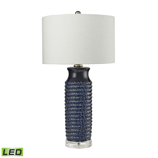 ELK SIGNATURE D2594-LED Wrapped Rope 30'' High 1-Light Table Lamp - Navy