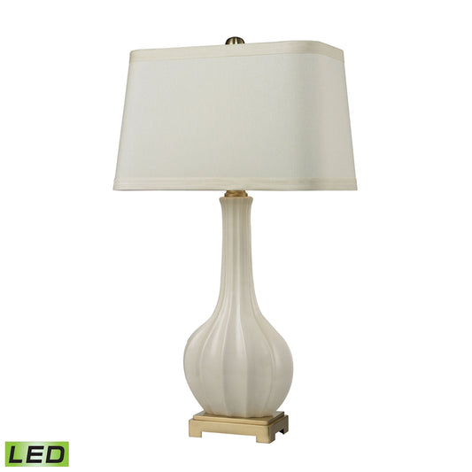 ELK SIGNATURE D2596-LED Fluted Ceramic 34'' High 1-Light Table Lamp - White