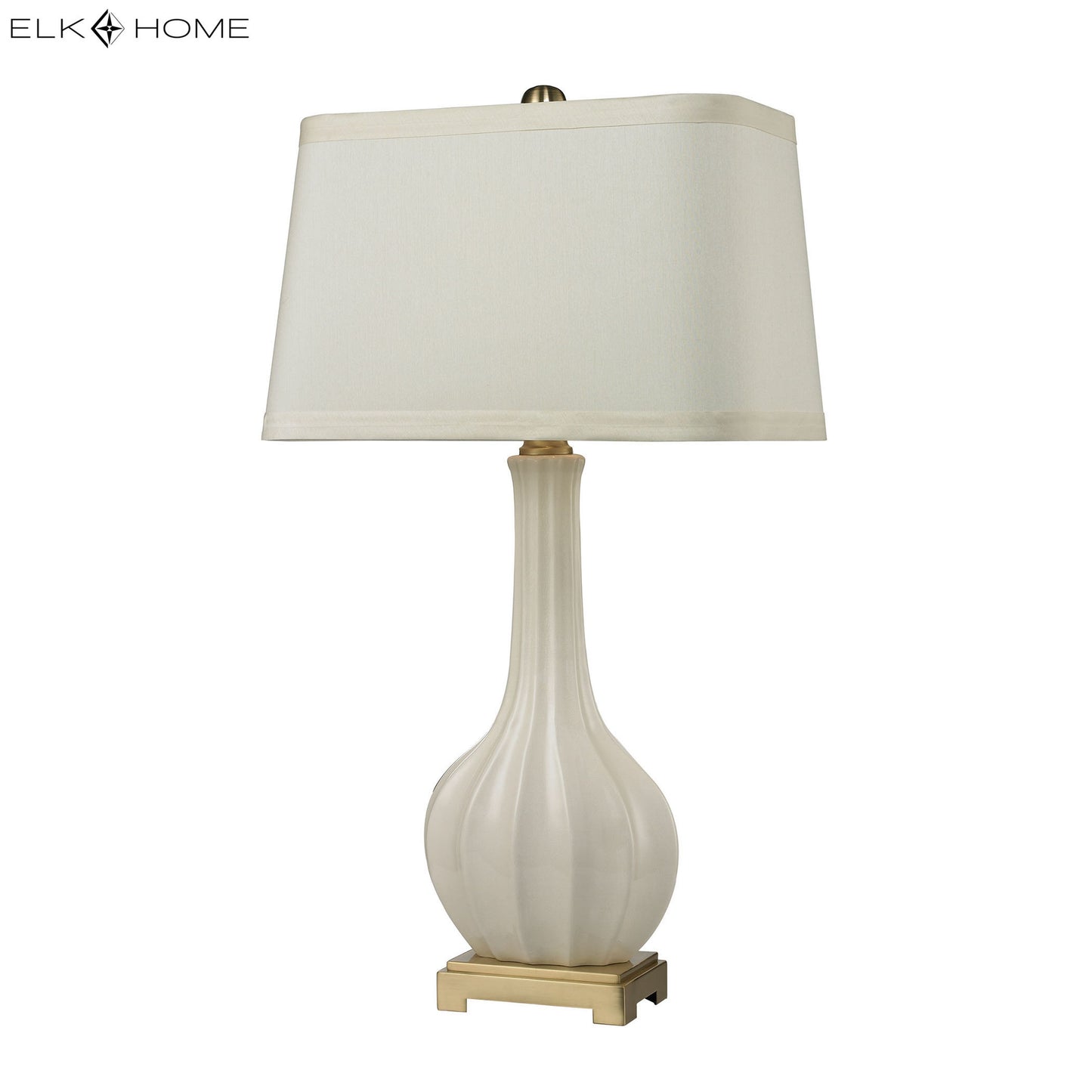 ELK SIGNATURE D2596 Fluted Ceramic 34'' High 1-Light Table Lamp - White