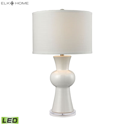 ELK STUDIO D2618-LED White Ceramic 28'' High 1-Light Table Lamp - Gloss White