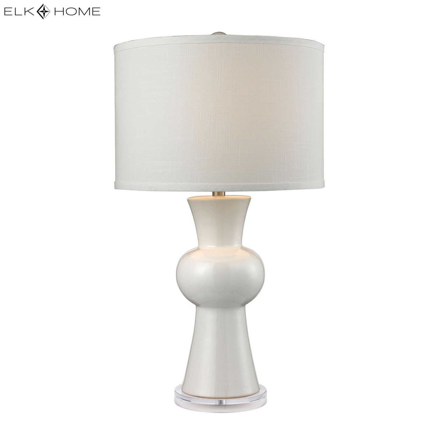 ELK STUDIO D2618 White Ceramic 28'' High 1-Light Table Lamp - Gloss White