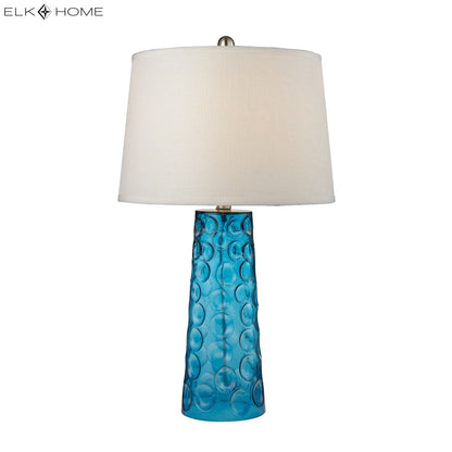 ELK STUDIO D2619 Hammered Glass 27'' High 1-Light Table Lamp - Blue