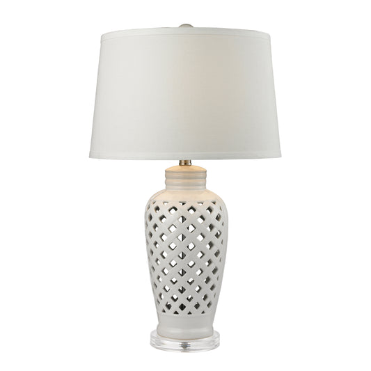 ELK STUDIO D2621 Openwork 27'' High 1-Light Table Lamp - White