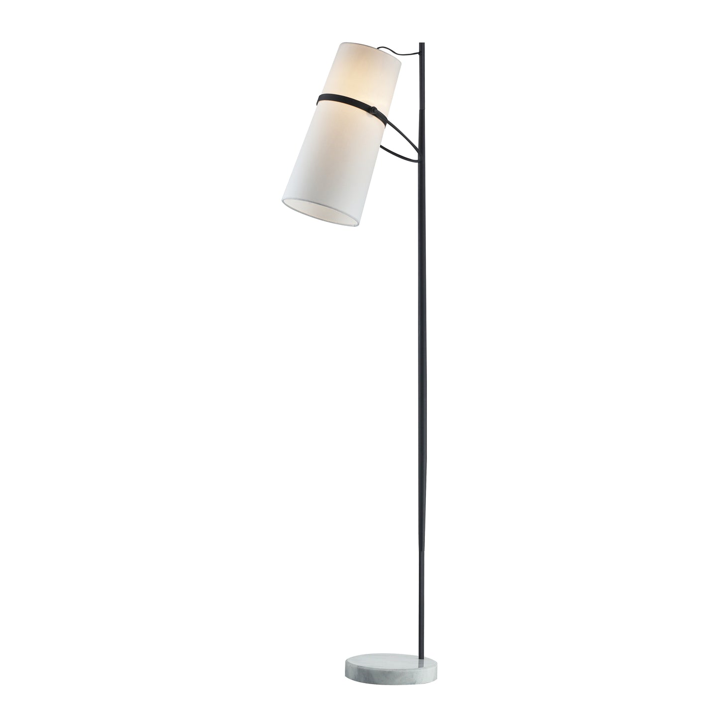 ELK SIGNATURE D2730 Banded Shade 70'' High 1-Light Floor Lamp - Matte Black