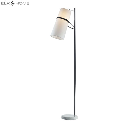 ELK SIGNATURE D2730 Banded Shade 70'' High 1-Light Floor Lamp - Matte Black