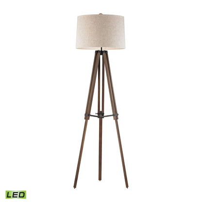 ELK STUDIO D2817-LED Wooden Brace 62'' High 1-Light Floor Lamp - Black