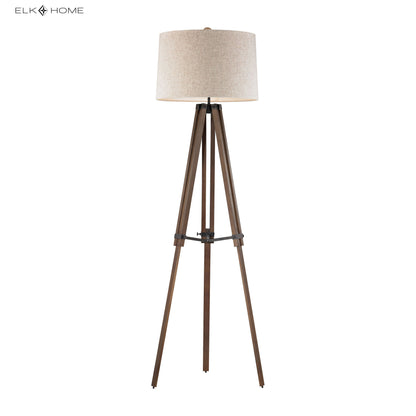 ELK STUDIO D2817 Wooden Brace 62'' High 1-Light Floor Lamp - Black