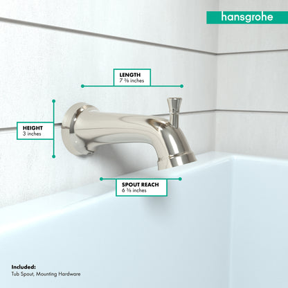 HANSGROHE 04775830 Polished Nickel Joleena Transitional Tub Spout
