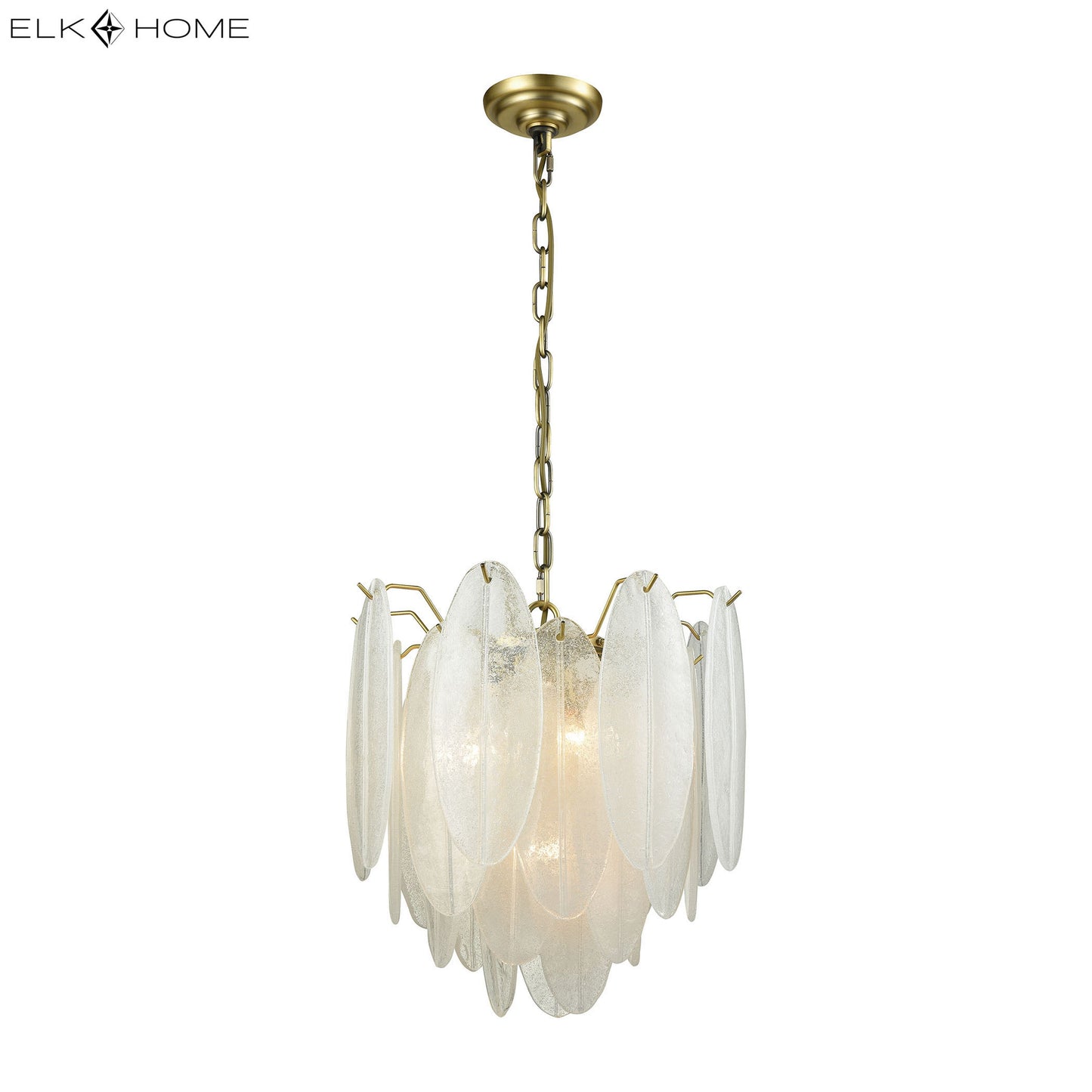 ELK SIGNATURE D3310 Hush 18'' Wide 4-Light Pendant - Aged Brass with White