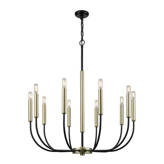 ELK SIGNATURE D3545 Transatlantique 34'' Wide 10-Light Chandelier - Black