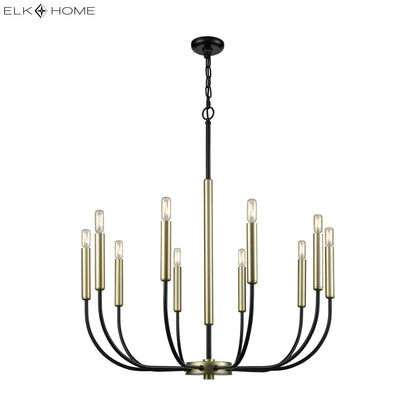 ELK SIGNATURE D3545 Transatlantique 34'' Wide 10-Light Chandelier - Black