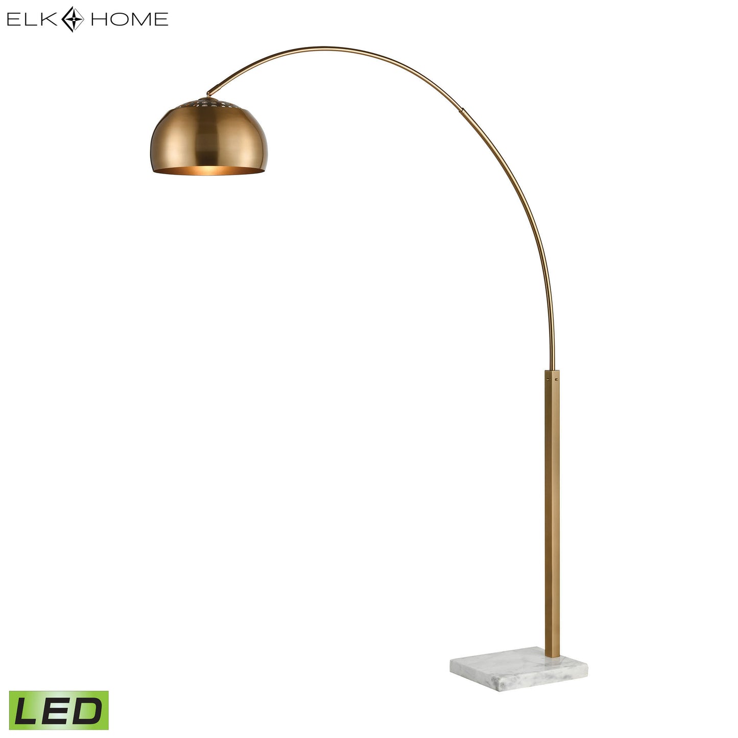 ELK SIGNATURE D3591-LED Solar Flair 77'' High 1-Light Floor Lamp - Aged Brass - Includes LED Bulb