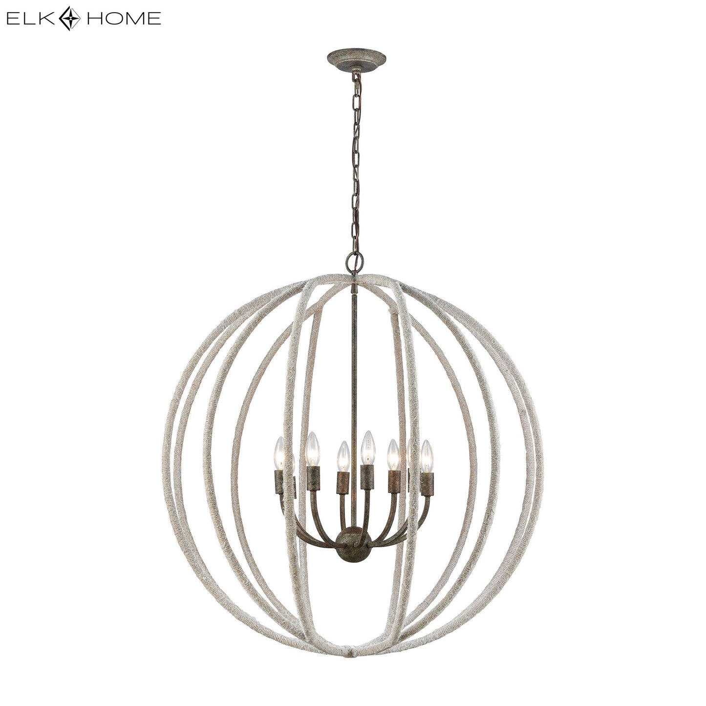 ELK SIGNATURE D3868 Lasso 32'' Wide 8-Light Pendant - Gray