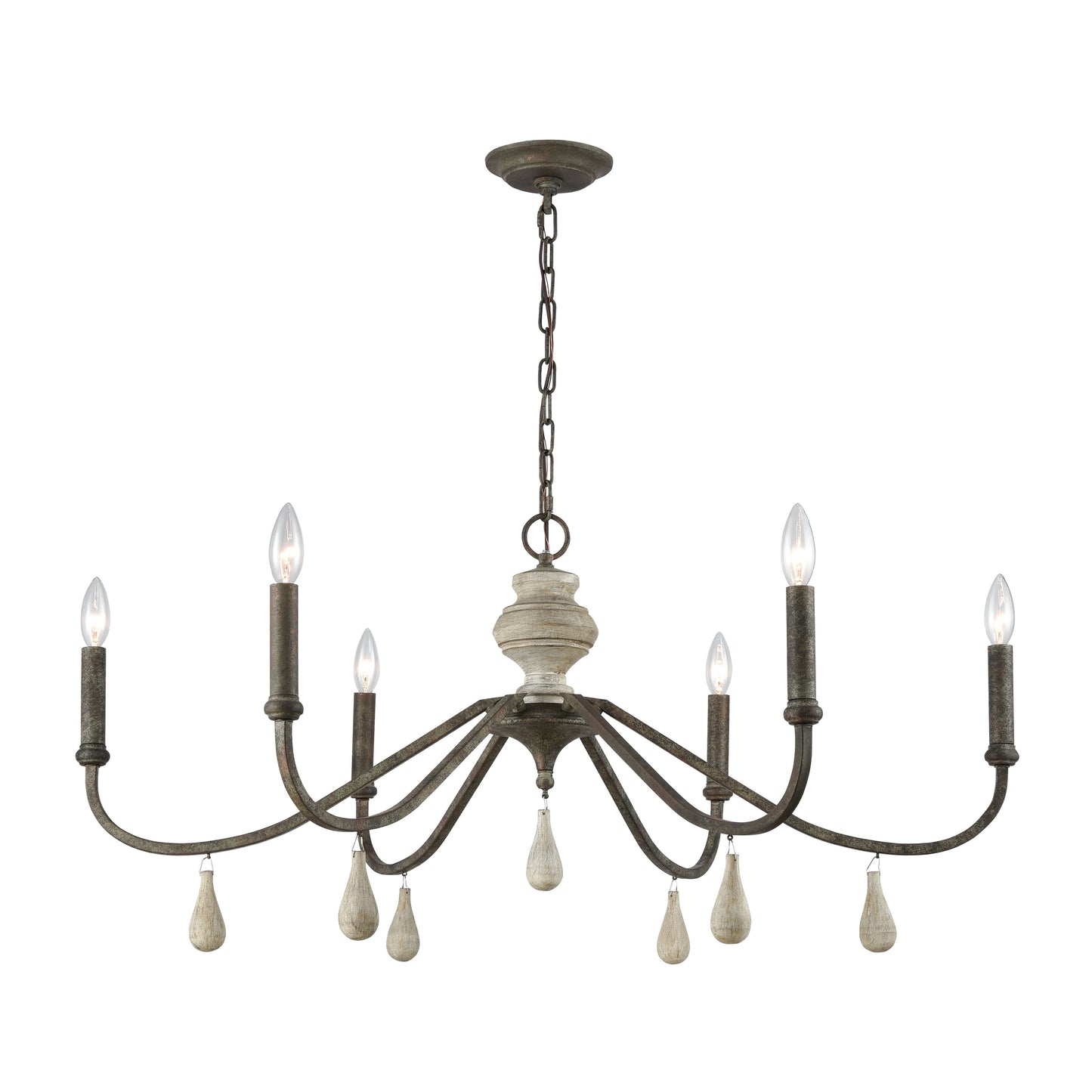 ELK SIGNATURE D3871 French Connection 38'' Wide 6-Light Chandelier - Malted Rust