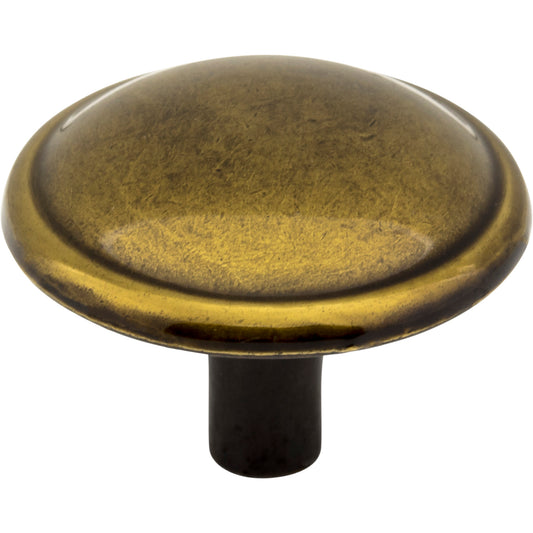 ELEMENTS WK150-AB Kingsport 1-1/4" Diameter Mushroom Knob - Brushed Antique Brass