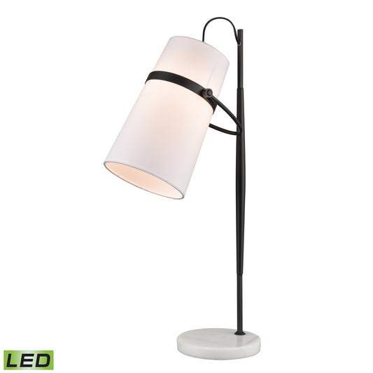 ELK SIGNATURE D4191-LED Banded Shade 28'' High 1-Light Desk Lamp - Matte Black - Includes LED Bulb