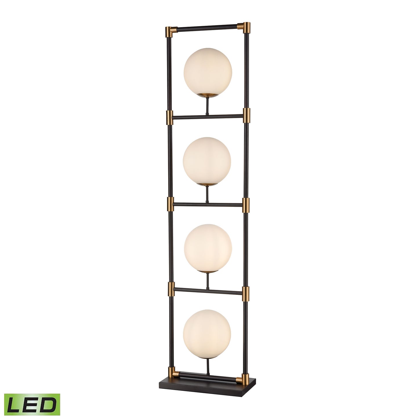 ELK SIGNATURE D4264-LED Career Ladder 59'' High 4-Light Floor Lamp - Matte Black - Includes LED Bulbs