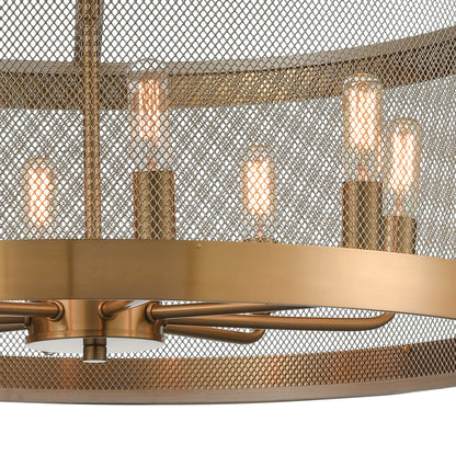 ELK SIGNATURE D4333 Line in the Sand 24'' Wide 8-Light Pendant - Satin Brass