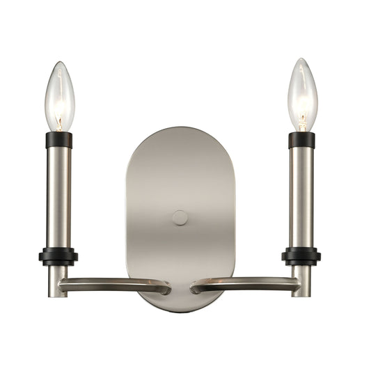 ELK SIGNATURE D4339 Sunsphere 10'' High 2-Light Sconce - Satin Nickel