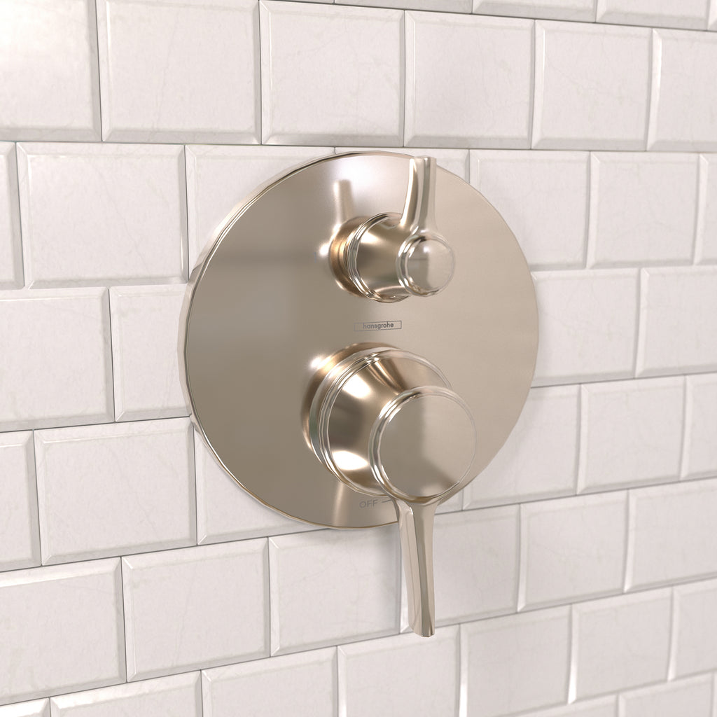 HANSGROHE 04449830 Ecostat Classic Pressure Balance Trim with Diverter, Round - Polished Nickel