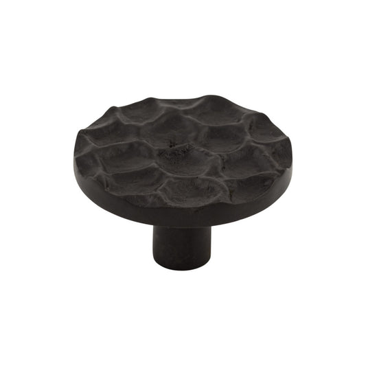 TOP KNOBS TK297CB Cobblestone 1 15/16" Diameter Round Knob - Coal Black