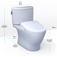 TOTO MW4424736CUFGA#01 WASHLET+ Nexus 1G Two-Piece Elongated 1.0 GPF Toilet with Auto Flush S7A Contemporary Bidet Seat , Cotton White