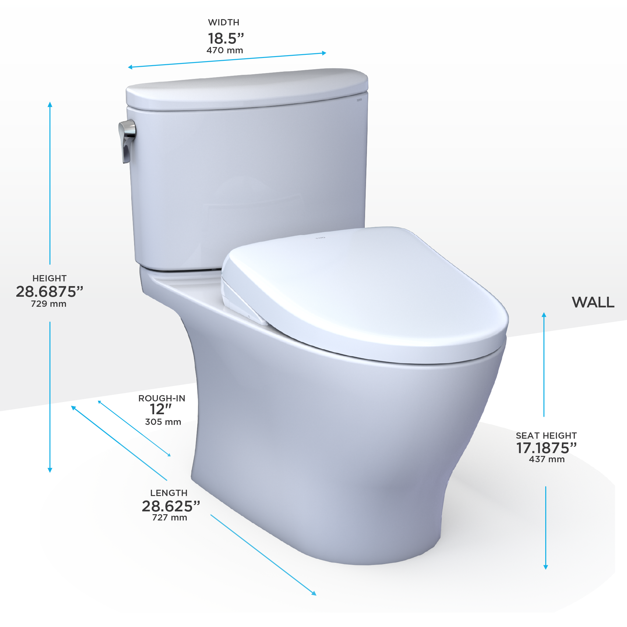 TOTO MW4424736CUFGA#01 Washlet+ Nexus 1G Two-Piece Elongated 1.0 Gpf Toilet With Auto Flush S7A Contemporary Bidet Seat - Cotton White