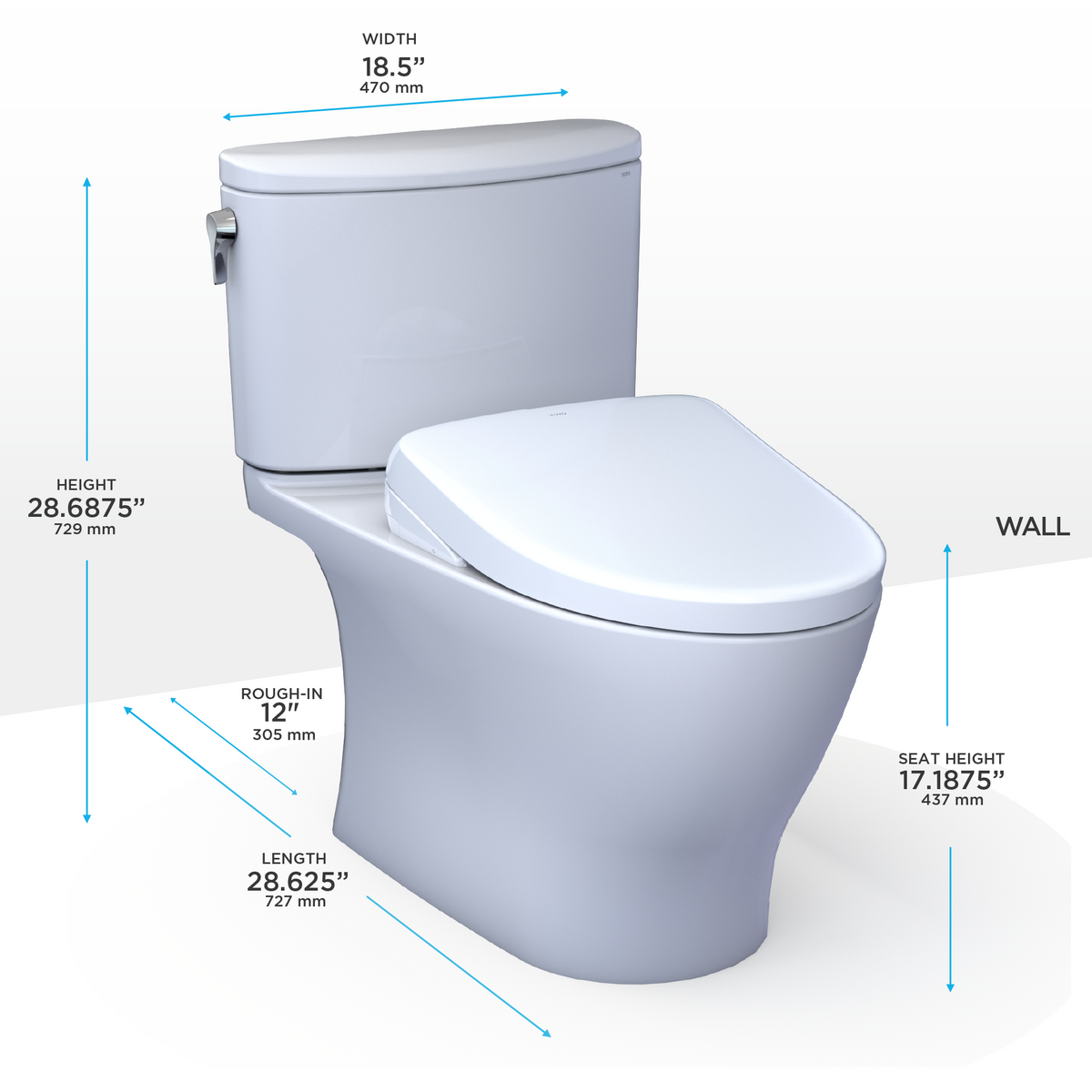TOTO MW4424726CEFG#01 Washlet+ Nexus Two-Piece Elongated 1.28 Gpf Toilet With S7 Contemporary Bidet Seat - Cotton White