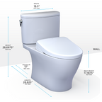 TOTO MW4424726CUFGA#01 Washlet+ Nexus 1G Two-Piece Elongated 1.0 Gpf Toilet With Auto Flush S7 Contemporary Bidet Seat - Cotton White
