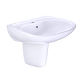 TOTO LHT242G#01 Prominence Oval Wall-Mount Bathroom Sink With Cefiontect And Shroud For Single Hole Faucets - Cotton White