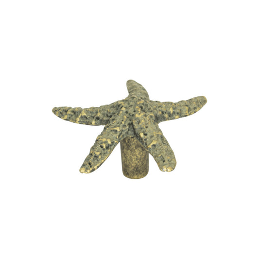 ATLAS 142-V Starfish 2" Length Novelty Knob , Verdigris